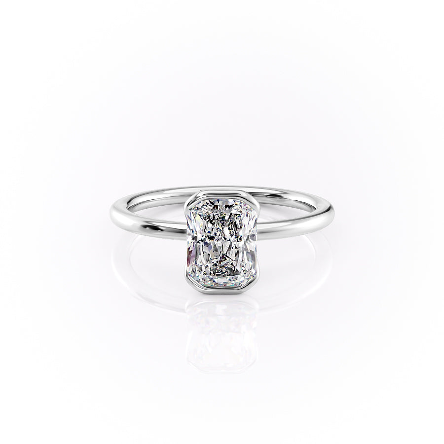 The Eliza Set With A 1.5 Carat Radiant 14K White Gold Lab Diamond