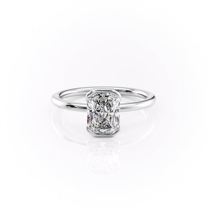The Eliza Set With A 1 Carat Radiant 18K White Gold Lab Diamond