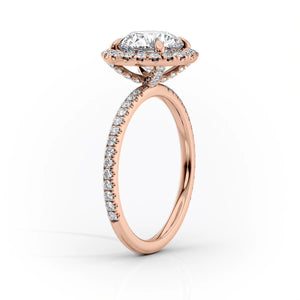 The Lenny Set  With A 3 Carat Radiant 18K Rose Gold Moissanite