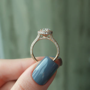 The Kylie Set With A 3 Carat Oval 14K Rose Gold Lab Diamond