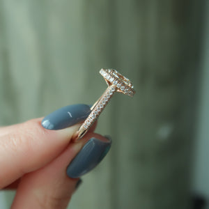 The Kylie Set  With A 3 Carat Oval 14K Rose Gold Moissanite
