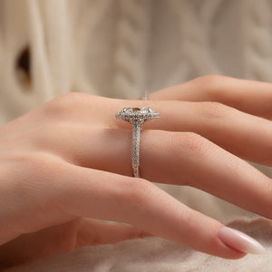 The Kylie Set With A 1 Carat Oval 14K White Gold Lab Diamond