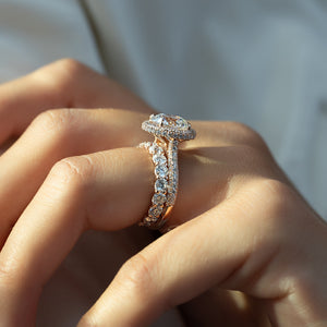 The Kylie Set With A 1 Carat Round 14K Rose Gold Lab Diamond