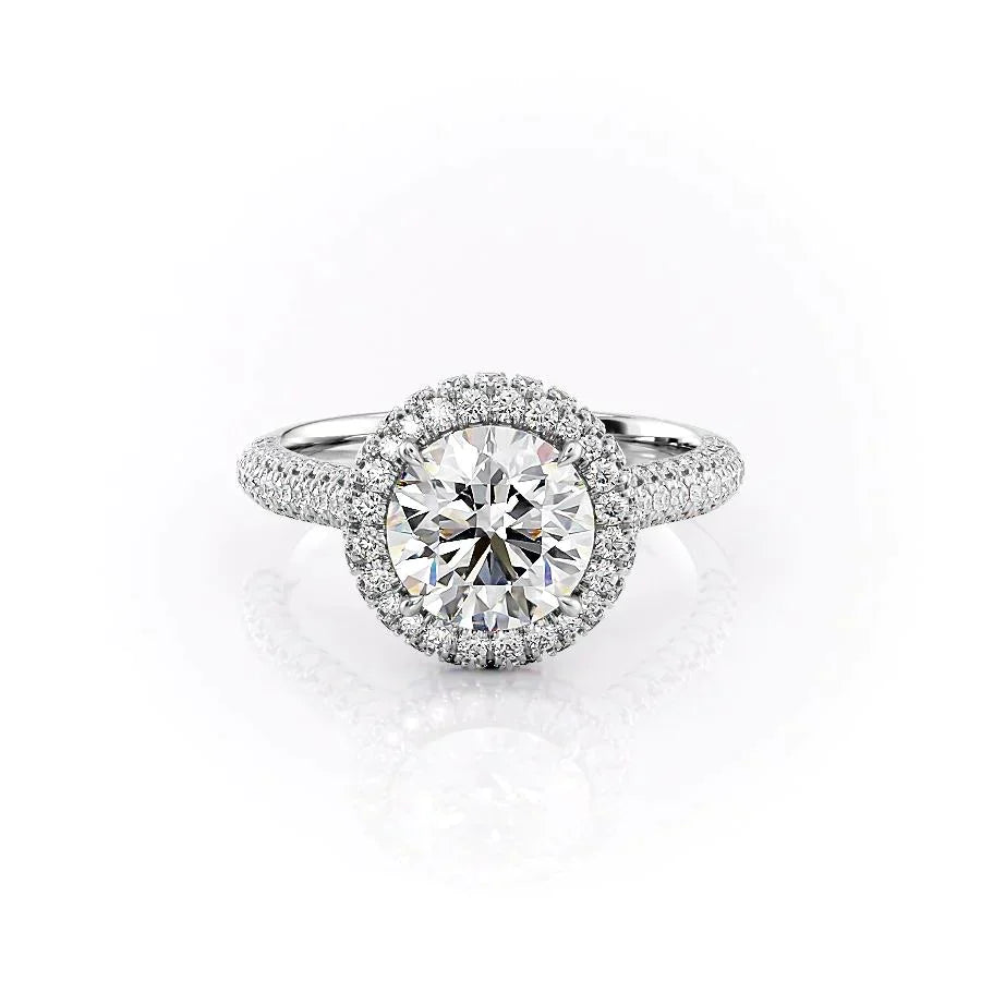 The Kylie Set With A 1.5 Carat Round 18K White Gold Lab Diamond