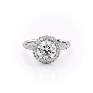 The Kylie Set With A 2 Carat Round 18K White Gold Lab Diamond
