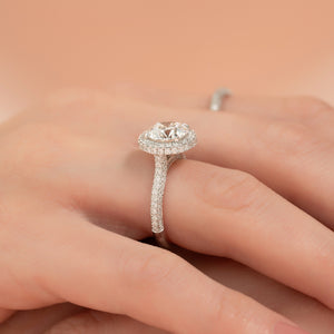 The Kylie Set With A 3 Carat Round 18K White Gold Lab Diamond