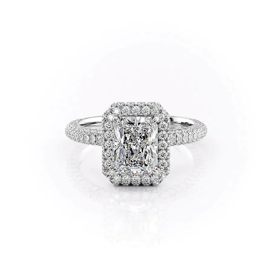 The Kylie Set With A 2 Carat Radiant 14K White Gold Lab Diamond