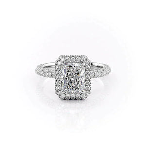 The Kylie Set With A 1 Carat Radiant 14K White Gold Lab Diamond