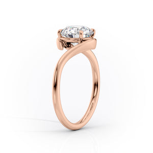 The Skyler Set  With A 3.5 Carat Cushion 14K Rose Gold Moissanite