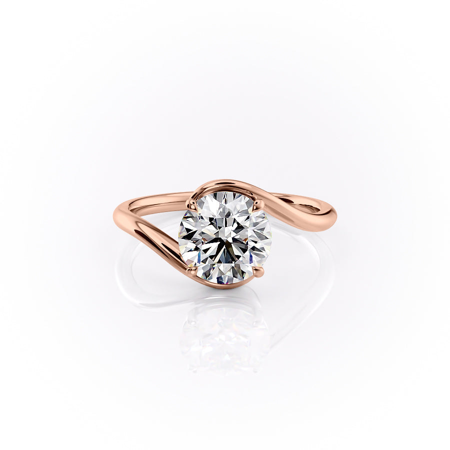 The Skyler Set With A 2 Carat Round 18K Rose Gold Lab Diamond