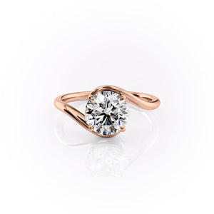 The Skyler Set With A 2 Carat Round 18K Rose Gold Lab Diamond