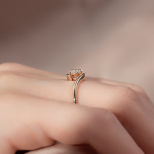 The Skyler Set  With A 1.5 Carat Round 14K Rose Gold Moissanite