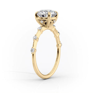 The Penelope Set  With A 2.5 Carat Radiant 18K Yellow Gold Moissanite