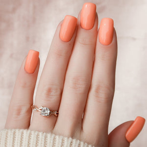 The Twig Set  With A 4 Carat Cushion 18K Rose Gold Moissanite