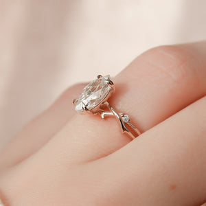 The Twig Set  With A 2.5 Carat Marquise 14K Rose Gold Moissanite