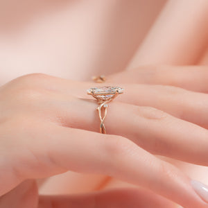 The Twig Set  With A 2.5 Carat Marquise 14K Rose Gold Moissanite