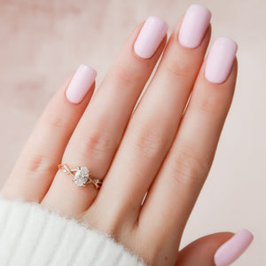 The Twig Set  With A 2.5 Carat Oval 14K Rose Gold Moissanite