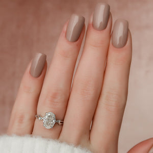 The Twig Set  With A 2.5 Carat Oval 14K White Gold Moissanite