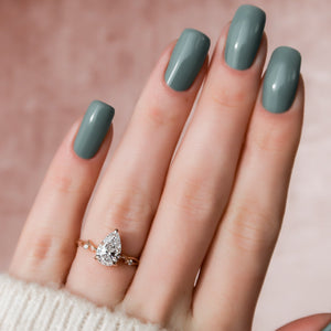 The Twig Set  With A 2.5 Carat Pear 14K Rose Gold Moissanite