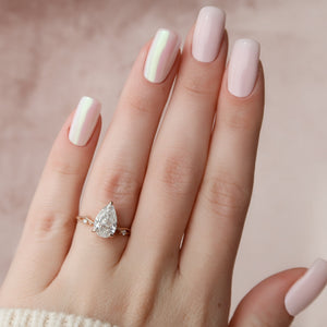 The Twig Set  With A 2.5 Carat Pear 14K Rose Gold Moissanite