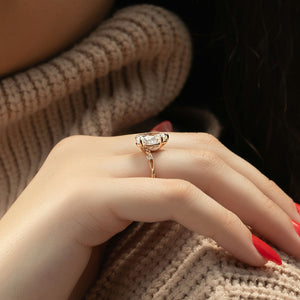 The Twig Set  With A 2.5 Carat Pear 14K Rose Gold Moissanite