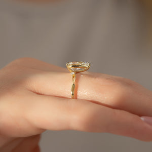 The Twig Set  With A 2.5 Carat Pear 14K Yellow Gold Moissanite