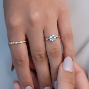 The Twig Set  With A 1.5 Carat Round 14K Rose Gold Moissanite