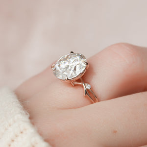 The Twig Set  With A 1.5 Carat Round 14K Rose Gold Moissanite