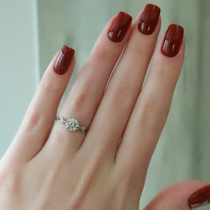 The Twig Set  With A 3.5 Carat Round 18K White Gold Moissanite
