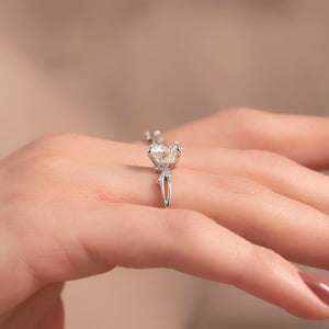 The Twig Set  With A 3.5 Carat Round 18K White Gold Moissanite