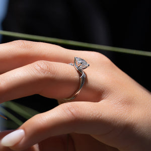 The Twig Set  With A 3.5 Carat Round 18K White Gold Moissanite