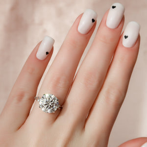 The Twig Set  With A 3.5 Carat Round 18K White Gold Moissanite