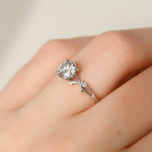 The Twig Set  With A 3.5 Carat Round 18K White Gold Moissanite