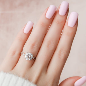 The Twig Set  With A 3.5 Carat Round 18K White Gold Moissanite