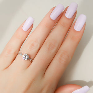 The Twig Set  With A 3.5 Carat Round 18K White Gold Moissanite