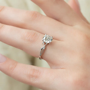 The Twig Set  With A 1 Carat Pear 18K Rose Gold Moissanite