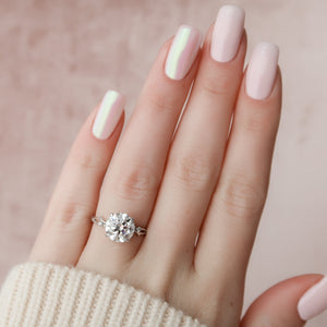 The Twig Set  With A 3.5 Carat Round 18K White Gold Moissanite