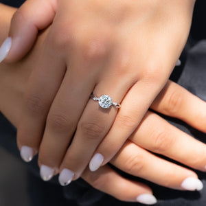 The Twig Set  With A 3.5 Carat Round 18K White Gold Moissanite