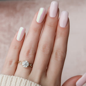 The Twig Set  With A 1.5 Carat Round 18K Yellow Gold Moissanite