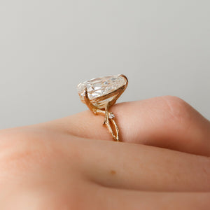 The Textured Twig Set  With A 1 Carat Pear 14K Rose Gold Moissanite