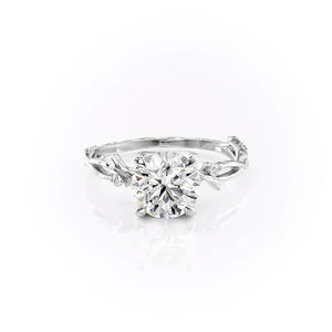 The Textured Twig Set  With A 3.5 Carat Princess 18K White Gold Moissanite