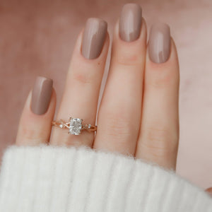The Textured Twig Set  With A 2.5 Carat Radiant 14K Rose Gold Moissanite