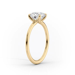 The Ashley Set With A 1.5 Carat E. Cushion 18K Yellow Gold Lab Diamond