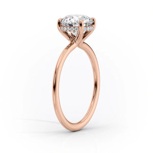 The Sarah Set With A 3 Carat Princess 18K Rose Gold Lab Diamond