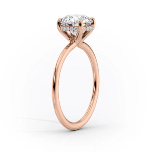 The Sarah Set  With A 5 Carat Princess 14K Rose Gold Moissanite