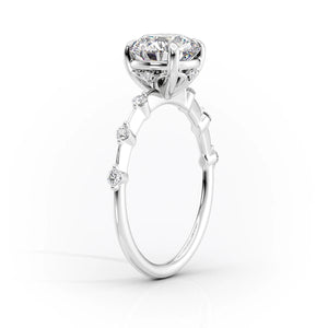 The Penelope Set  With A 1.5 Carat Princess 14K White Gold Moissanite