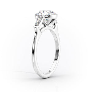 The Parker Set  With A 2.5 Carat Princess 14K White Gold Moissanite