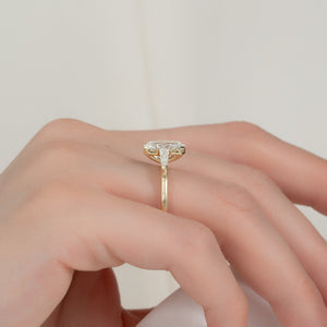 The Parker Set  With A 2.5 Carat Radiant 18K Yellow Gold Moissanite