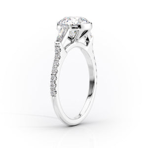The Parker Set  With A 2 Carat Princess 18K White Gold Moissanite