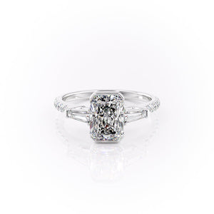 The Parker Set  With A 2 Carat Radiant 14K White Gold Moissanite